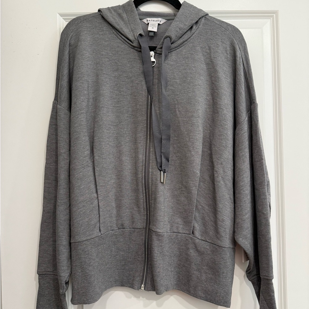 Athleta Gray Zip-Up Balance Hoodie